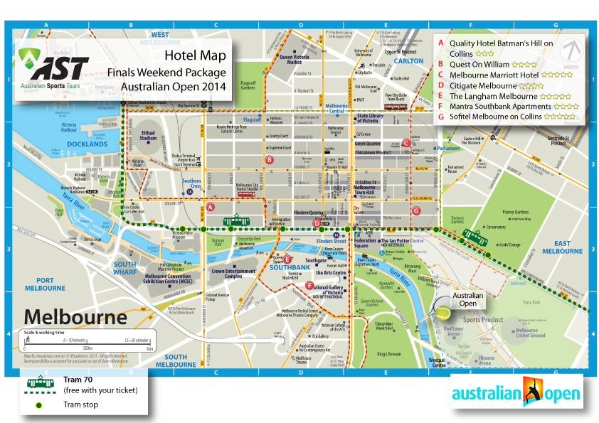 Australian Open Hotel Map