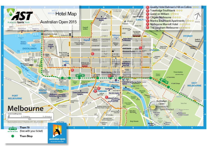 Australian Open Hotel Map